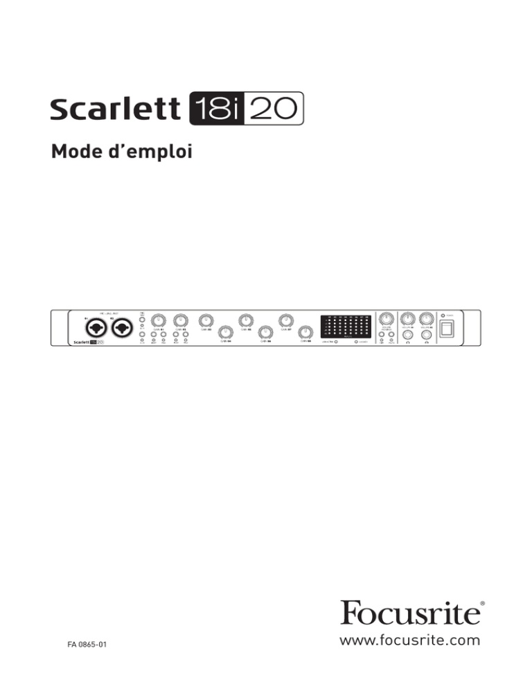 Focusrite Scarlett 18i20 User guide Focusrite Scarlett 18i20 User guide