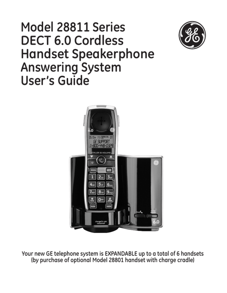 Model 28811 Series DECT 6.0 Cordless Handset Speakerphone Model 28811 Series DECT 6.0 Cordless Handset Speakerphone
