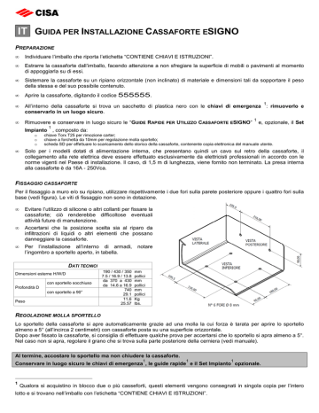 IT GUIDA PER INSTALLAZIONE CASSAFORTE ESIGNO Manualzz