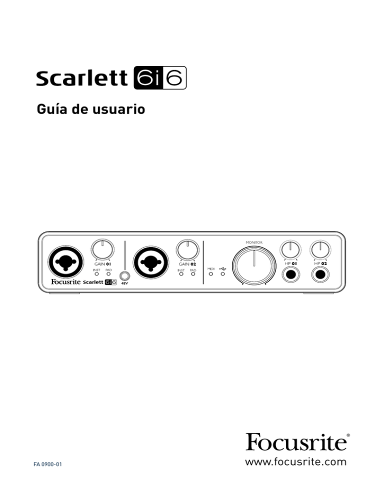 Scarlett 6i6 - guía de usuario Scarlett 6i6 - guía de usuario