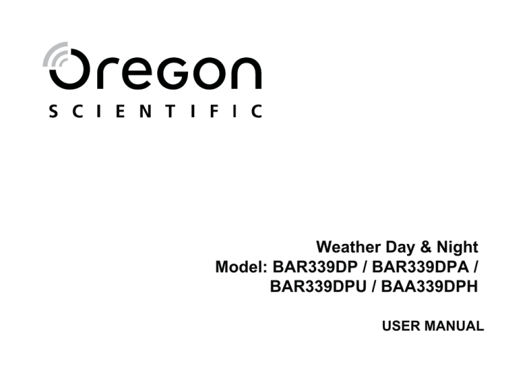 Oregon Scientific BAR339DP User manual Oregon Scientific BAR339DP User manual