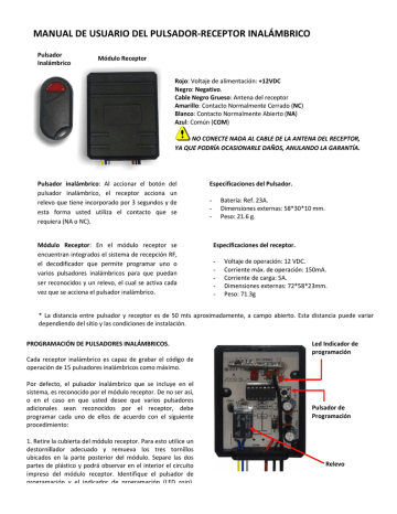 MANUAL PULS INALAMBRICO MANUAL PULS INALAMBRICO