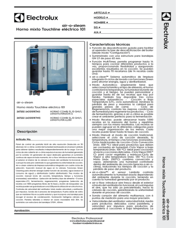 Horno mixto Touchline eléctrico 101 Horno mixto Touchline eléctrico 101