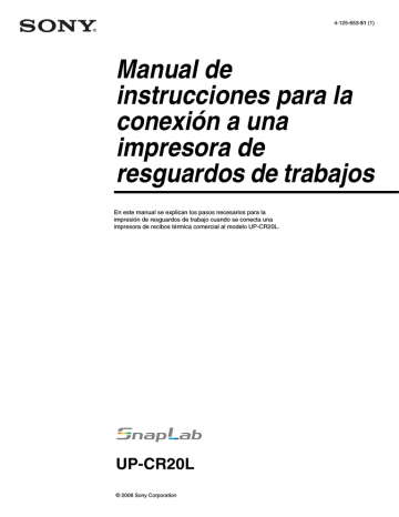 Sony | snaplab up-cr20l | Manual de usuario | Manual de instrucciones para la conexión a una impresora de | Manualzz