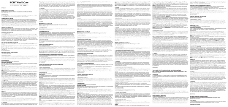 ENGLISH BIOHIT Celiac quick test SUOMI ENGLISH BIOHIT Celiac quick test SUOMI