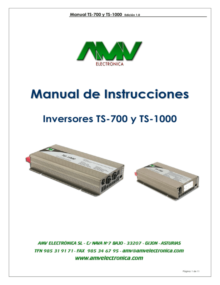Manual TN-TS1500 - AMV Electrónica Manual TN-TS1500 - AMV Electrónica