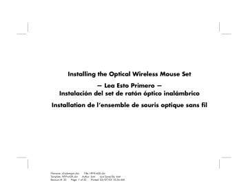 Installing the Optical Wireless Mouse Set — Lea Esto Primero Installing the Optical Wireless Mouse Set — Lea Esto Primero