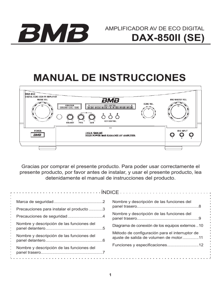 MANUAL DE INSTRUCCIONES DAX MANUAL DE INSTRUCCIONES DAX