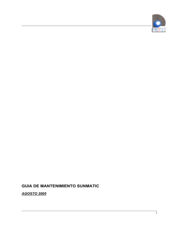 GUIA DE MANTENIMIENTO SUNMATIC GUIA DE MANTENIMIENTO SUNMATIC
