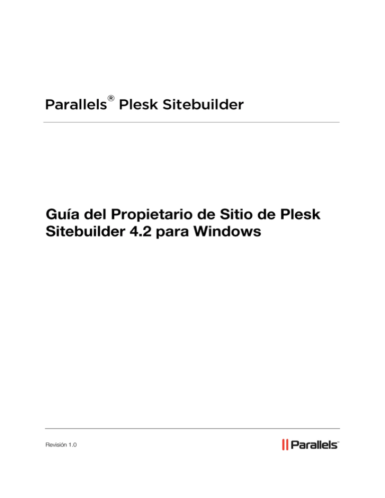 Acerca de Plesk Sitebuilder Acerca de Plesk Sitebuilder