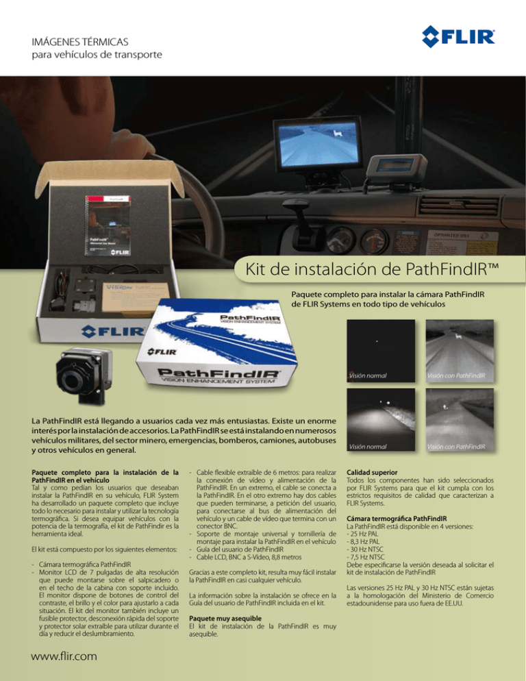 Kit de instalación de PathFindIR™ Kit de instalación de PathFindIR™