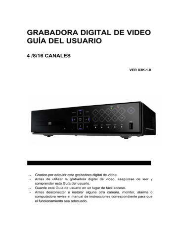 GRABADORA DIGITAL DE VIDEO GUÍA DEL USUARIO | Manualzz GRABADORA DIGITAL DE VIDEO GUÍA DEL USUARIO | Manualzz