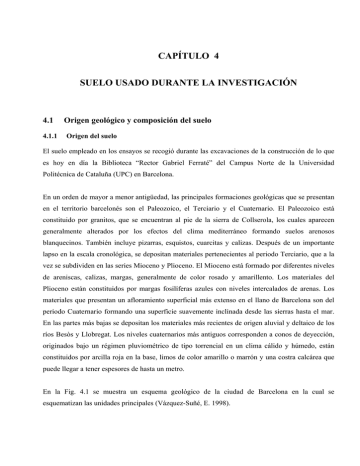 CAPÍTULO 4 SUELO USADO DURANTE LA INVESTIGACIÓN CAPÍTULO 4 SUELO USADO DURANTE LA INVESTIGACIÓN