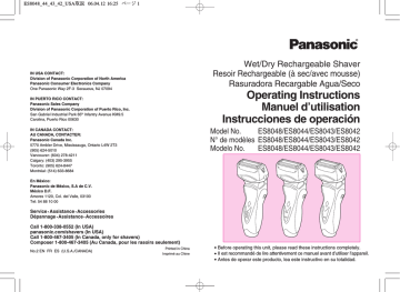Operating Instructions Manuel d`utilisation Instrucciones de operación Operating Instructions Manuel d`utilisation Instrucciones de operación