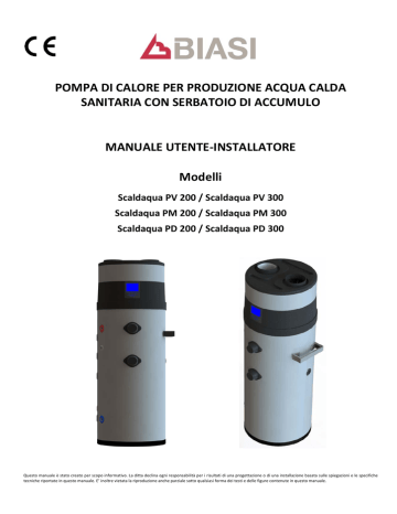 LIBRETTO SCALDACQUA P (POMPA DI CALORE) LIBRETTO SCALDACQUA P (POMPA DI CALORE)