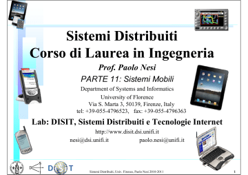 Sistemi Distribuiti Corso di Laurea in Ingegneria Sistemi Distribuiti Corso di Laurea in Ingegneria