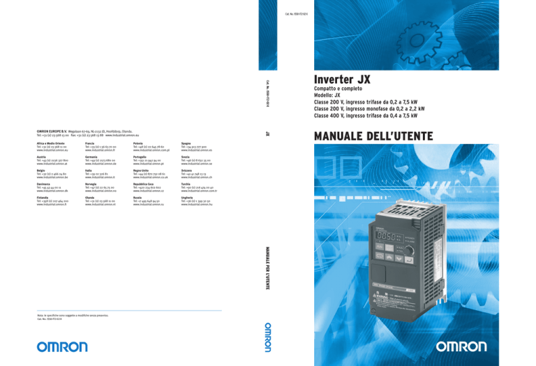 JX Manuale per l`utente JX Manuale per l`utente