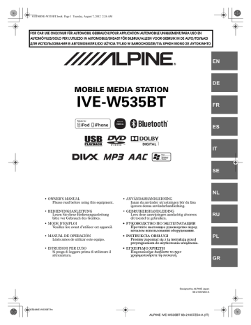Riproduzione. Alpine IVE-W535BT | Manualzz
