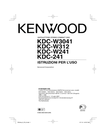 KDC-W3041 KDC-W312 KDC-W241 KDC-241 KDC-W3041 KDC-W312 KDC-W241 KDC-241