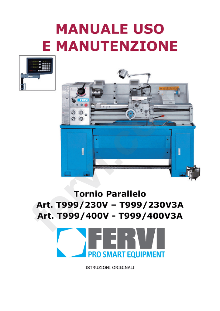 MANUALE USO E MANUTENZIONE Tornio Parallelo Art Manualzz