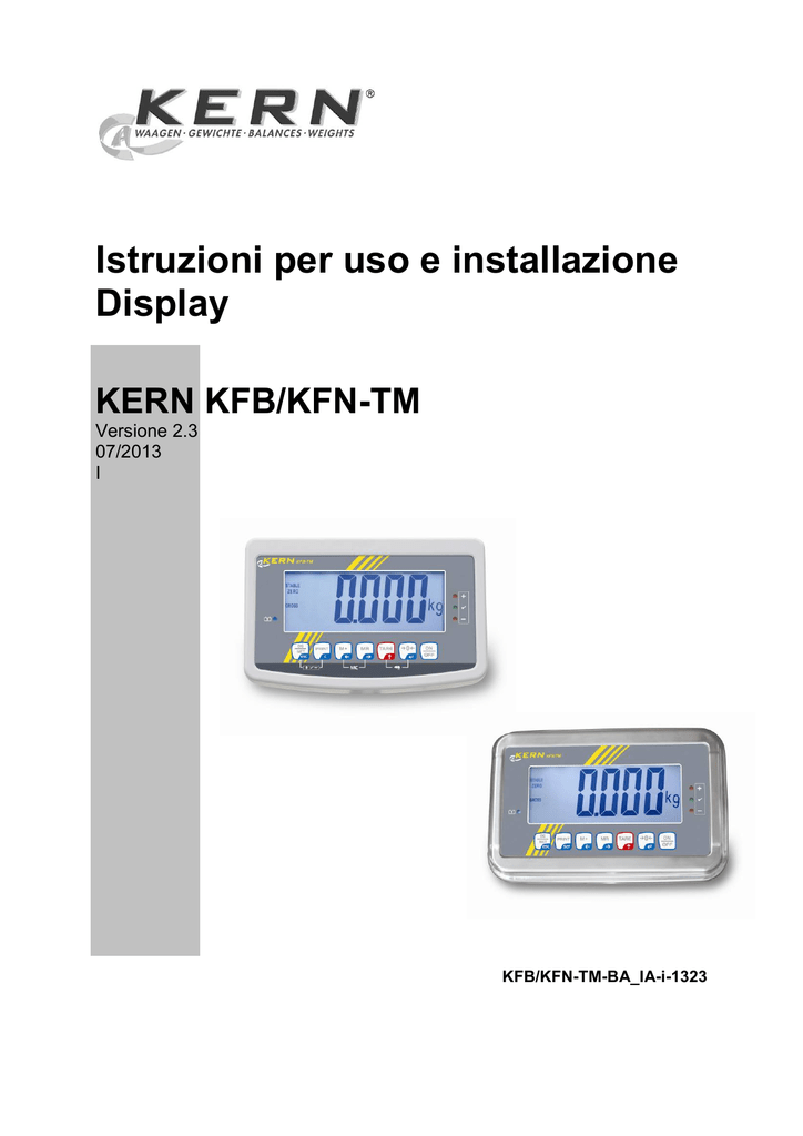 Istruzioni Per Uso E Installazione Display Kern Kfb Kfn Manualzz