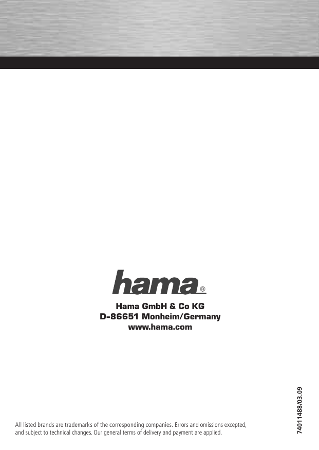 Hama 74011488 Owner's manual Hama 74011488 Owner's manual