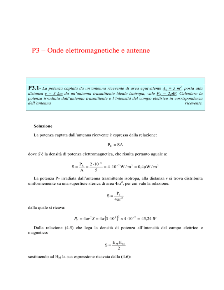 problemi risolti -propagazione ed antenne problemi risolti -propagazione ed antenne