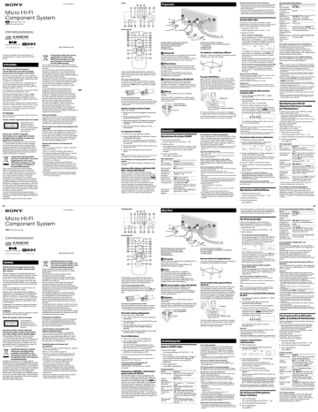 Sony CMT-MX500i Istruzioni per l'uso | Manualzz Sony CMT-MX500i Istruzioni per l'uso | Manualzz