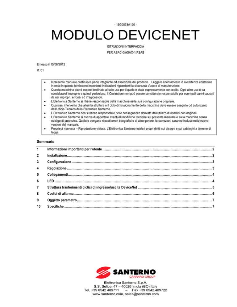 MODULO DEVICENET MODULO DEVICENET