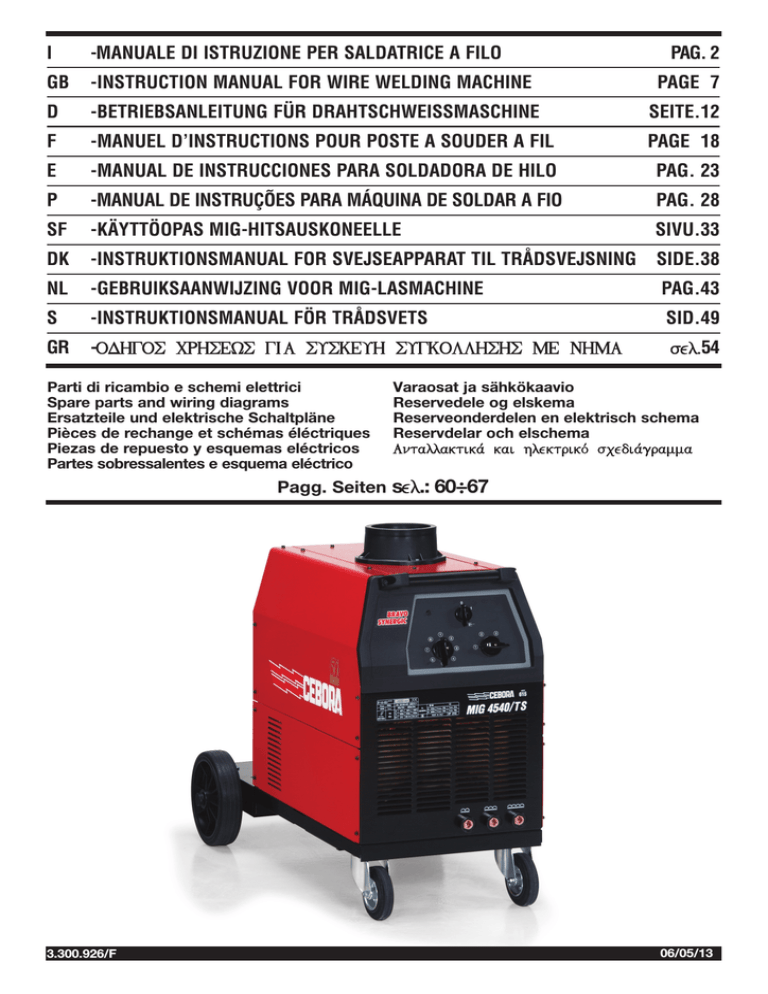 (11 lingue) - Complete instruction manual (11 lingue) - Complete instruction manual