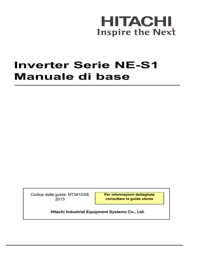 Inverter Serie NE-S1 Manuale di base Inverter Serie NE-S1 Manuale di base
