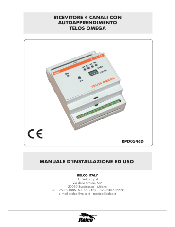 Manuale D Installazione Ed Uso Ricevitore 4 Canali Con Manualzz