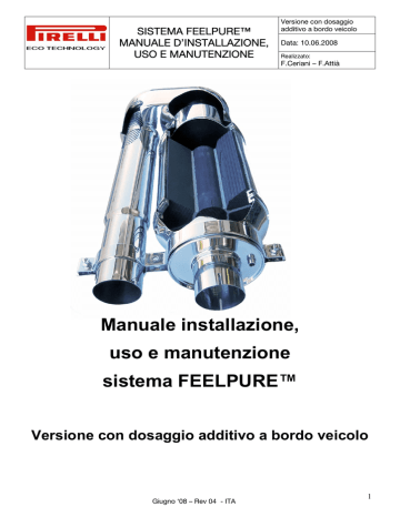Manuale installazione, uso e manutenzione sistema FEELPURE™ | Manualzz