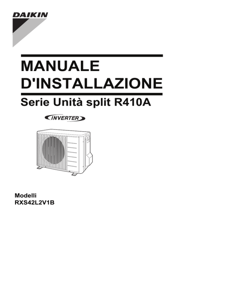 MANUALE D`INSTALLAZIONE MANUALE D`INSTALLAZIONE