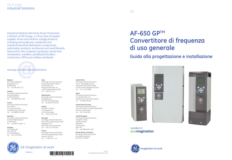 Manuale di installazione: AF-650GP Manuale di installazione: AF-650GP