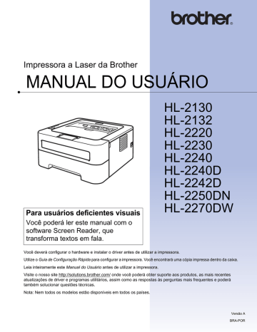 Brother HL-2220 Monochrome Laser Printer User's Guide | Manualzz
