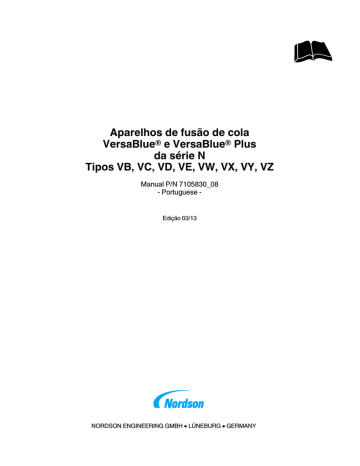Aparelhos de fusão de cola VersaBlue® e VersaBlue® Plus da série Aparelhos de fusão de cola VersaBlue® e VersaBlue® Plus da série