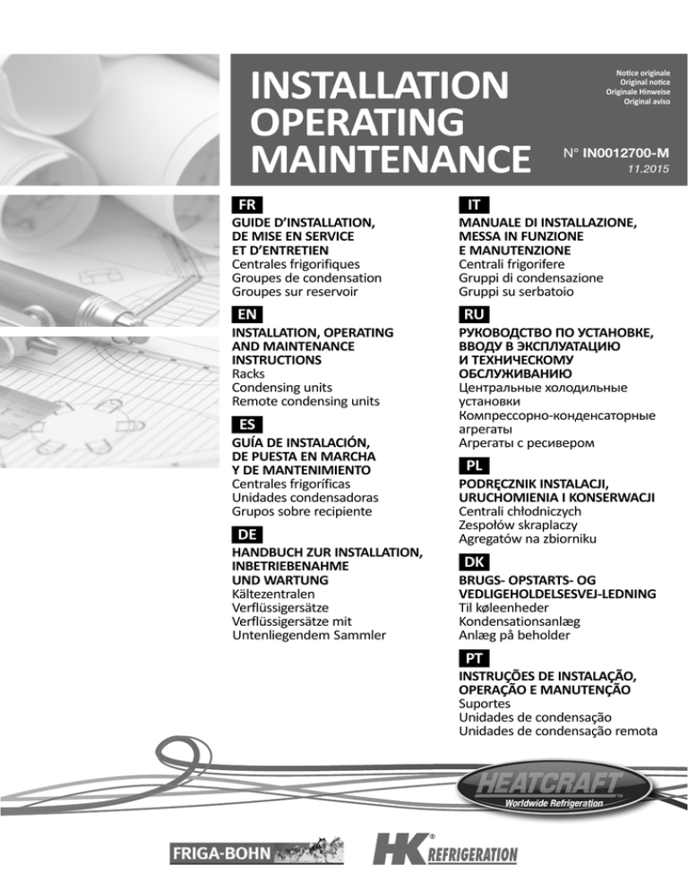 INSTALLATION OPERATING INSTALLATION OPERATING
