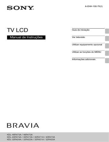Sony KDL-40R470A Instruções de operação | Manualzz Sony KDL-40R470A Instruções de operação | Manualzz