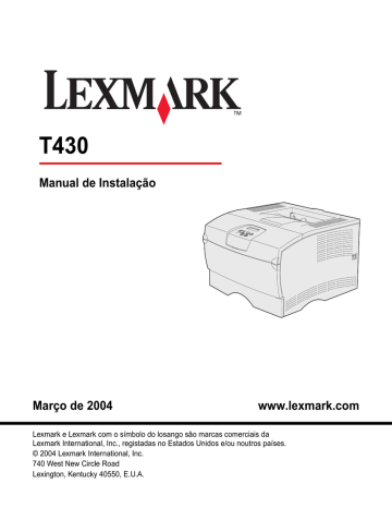 Lexmark T430 Manual do proprietário | Manualzz Lexmark T430 Manual do proprietário | Manualzz