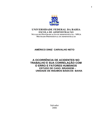 universidade federal da bahia a ocorrência de acidentes no universidade federal da bahia a ocorrência de acidentes no