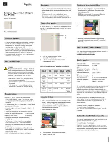 Schneider Electric KNX- CO2, Sensor de Humidade e Temperatura Guia de usuario | Manualzz Schneider Electric KNX- CO2, Sensor de Humidade e Temperatura Guia de usuario | Manualzz