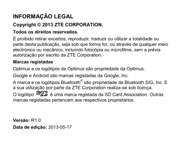 Manual do utilizador Optimus Zali | Manualzz Manual do utilizador Optimus Zali | Manualzz