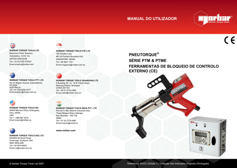 manual do utilizador pneutorque® série ptm & ptme manual do utilizador pneutorque® série ptm & ptme