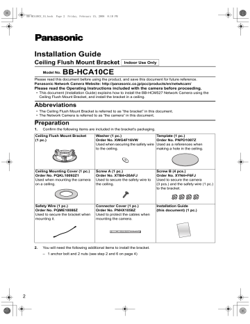 Installation Guide Ceiling Flush Mount Bracket Installation Guide Ceiling Flush Mount Bracket