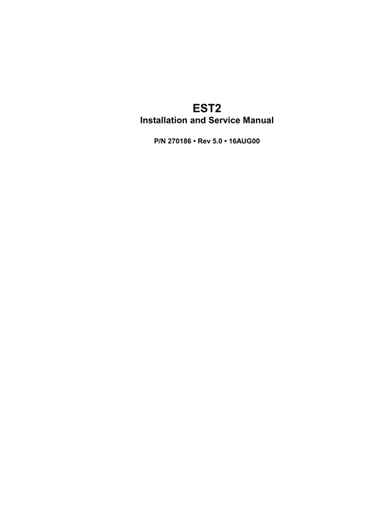 EST2 Installation and Service Manual - Bass United EST2 Installation and Service Manual - Bass United