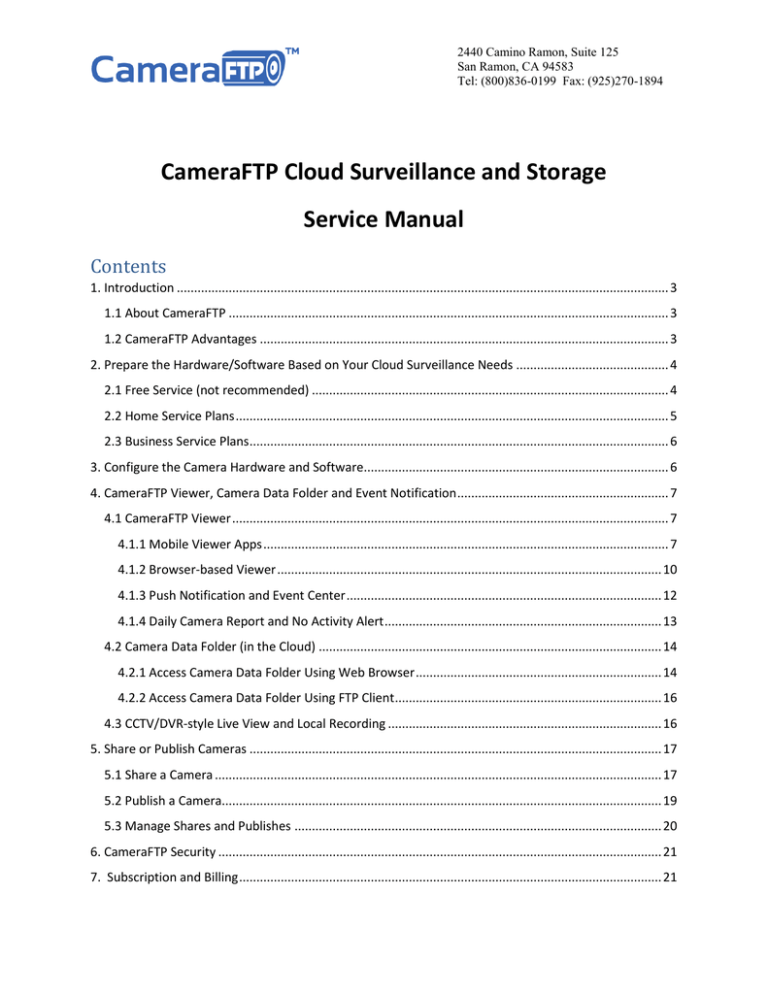 PDF version CameraFTP Service Manual PDF version CameraFTP Service Manual