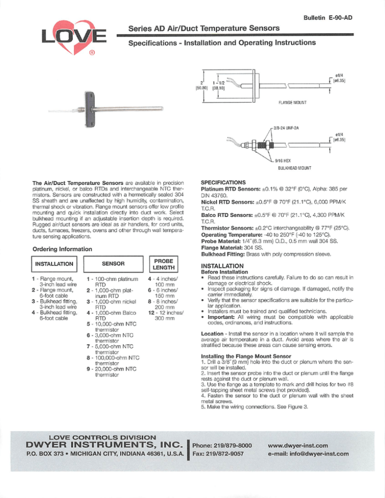 Dwyer Series AD User manual Dwyer Series AD User manual