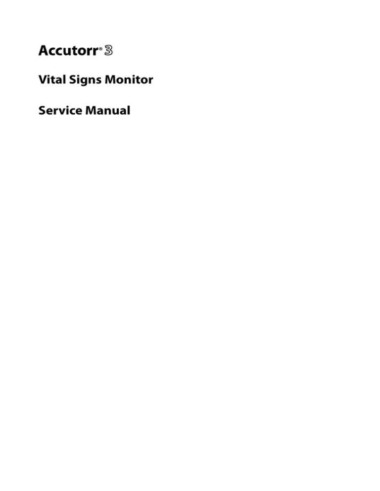 Accutorr 3 Service Manual Accutorr 3 Service Manual