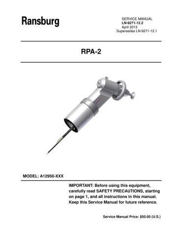 RPA-2 Powder Applicator (Serv. Man. LN-9271-12.2) RPA-2 Powder Applicator (Serv. Man. LN-9271-12.2)